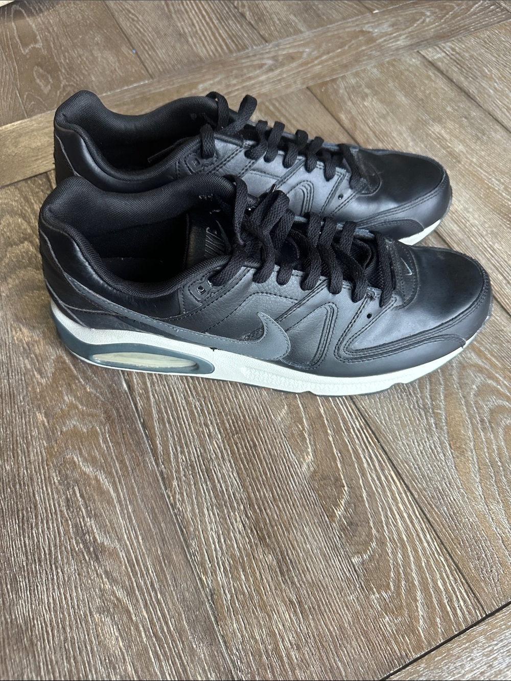 Nike Men’s Black Leather Sneakers Size 13 Athletic Casual Shoes